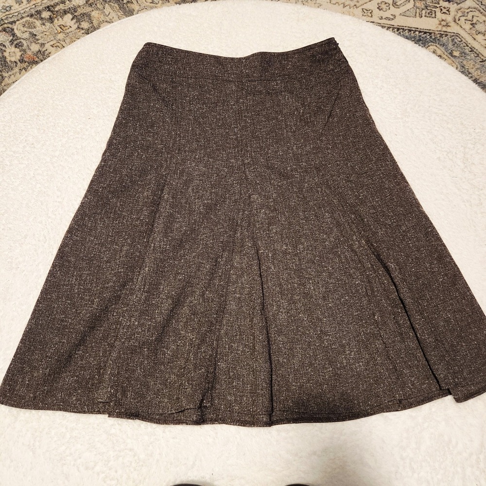 DARJONI Women's Gray Brown Tweed A-Line‎ Skirt Size 8 Knee Length